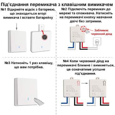 Беспроводной настенный выключатель для переключателя 433 МГц, 2 клавиши