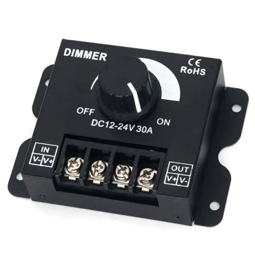 Регулятор напряжения, диммер, регулятор яркости LED, DC 12-24V, 30А, 0-100%