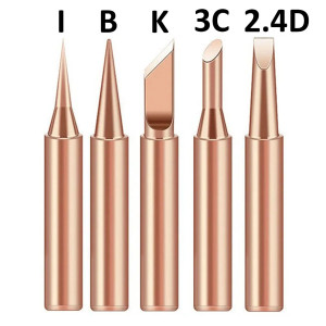 Набор жал для паяльника, 5шт, медь, I, B, K, 2.4D, 3C, тип 900М