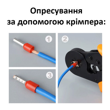 Наконечники для обпресування проводів, E1008, 1мм², 100 шт, червоні, обтискні гільзи