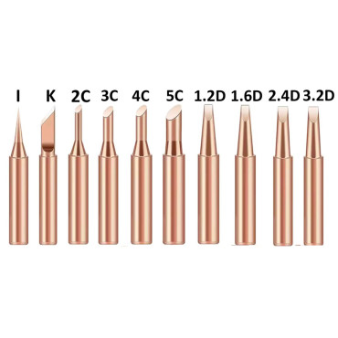 Набор жал для паяльника 10шт. медь I K 2C 3C 4C 5C 1.2D 1.6D 2.4D 3.2D