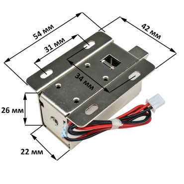 Електромеханічний замок 12V DC NO (без напруги закритий) тип 5442
