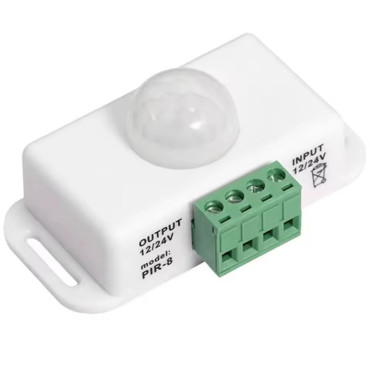 Датчик руху, DC 12V-24V, 6A, 120°, до 8 м, регулювання часу, білий