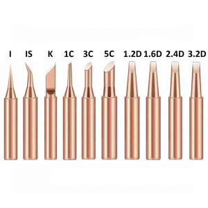 Набор жал для паяльника 10шт. медь I IS K 1C 3C 5C 1.2D 1.6D 2.4D 3.2D