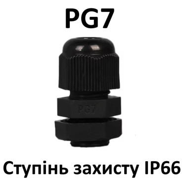 Ввод для кабеля 4-6мм PG7 с резиновым кольцом герметичный IP66