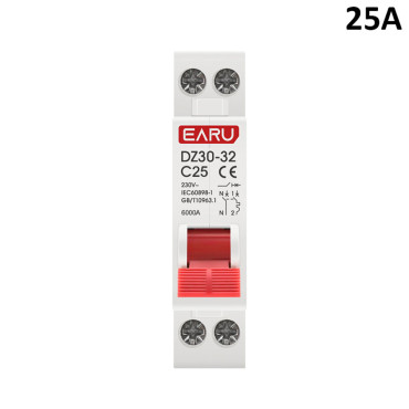 Автоматичний вимикач 1P+N 25А 4,5кА тип С, 230V AC EARU