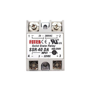 Твердотельное реле, однофазное SSR-40DA 40А 3-32V DC 24-380V AC