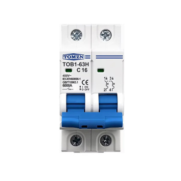 Автоматичний вимикач TOMZN MCB TOB1-63H 2P тип C 230V AC 16A