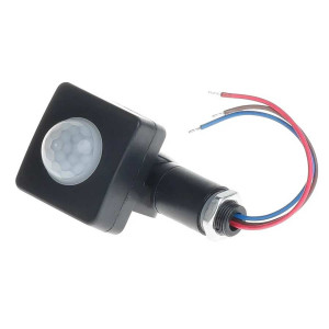 Датчик движения (угол обнаружения 160°) IP54 220V, черный, с регулировками