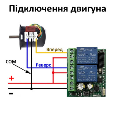 Перемикач дистанційного керування двоканальний 433 МГц 6-30V