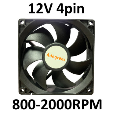 Вентилятор охлаждения 4pin 12V DC 2,6W 800-2000RPM тихий (21дБ) 9025