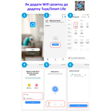 Розетка з WiFi для розумного будинку, електромоніторинг Tuya 230V 16A