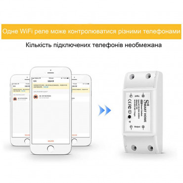 Wifi реле для умного дома Smart Switch 220V, 10А, Tuya