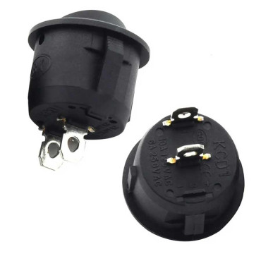 Перемикач SPST з фіксацією 16мм круглий Black 220V 6A