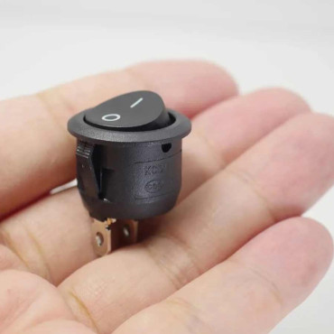 Перемикач SPST з фіксацією 16мм круглий Black 220V 6A