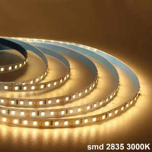Светодиодная лента smd 2835 120 диод/м теплый белый 3000К (бухта 5м)