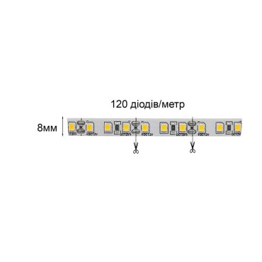 Светодиодная лента smd 2835 120 диод/м холодный белый 6000К (бухта 5м)