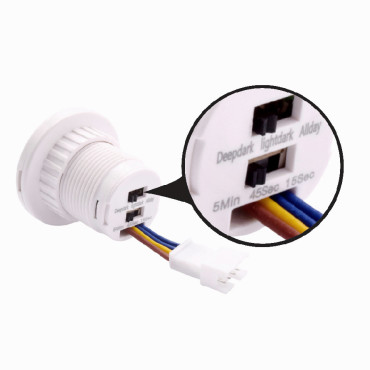 Датчик руху, кут виявлення 110°, врізний, 85-250V, з регулюванням