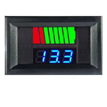 Индикатор уровня заряда аккумуляторной батареи 12V - 60V (синий)