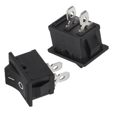 Перемикач SPST з фіксацією 16х21мм прямокутний чорний 220V 6A