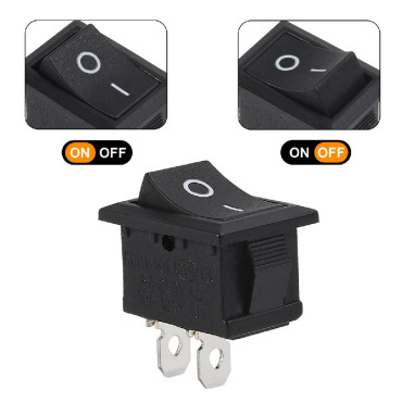 Перемикач SPST з фіксацією 16х21мм прямокутний чорний 220V 6A