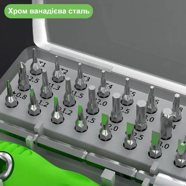 Набор прецизионных отверток, магнитные, 30 насадок, 9 типов (PH, Torx, Y, U, и др)