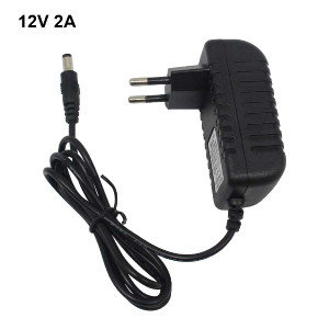Блок живлення 12V 2A чорний (вихід 5,5*2,1мм)