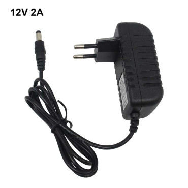 Блок питания с 220V на 12V 2A чёрный (выход 5,5*2,1мм)