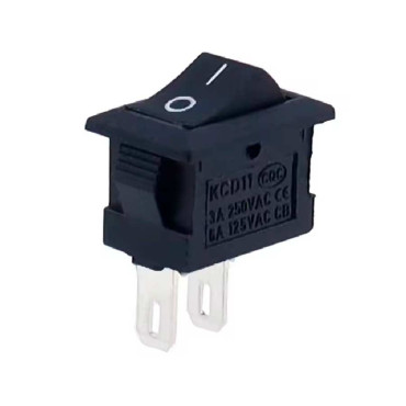 Міні кнопка-перемикач 15 на 10мм прямокутний чорний SPST 220V 3A