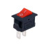 Мини кнопка-переключатель 15 на 10мм прямоугольный красный SPST 220V 3A