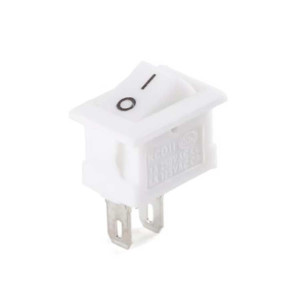 Мини кнопка-переключатель 15 на 10мм прямоугольный белый SPST 220V 3A